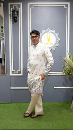 Traditional and Ceremonial Premium Kurta Pajama - Floral & Geometric